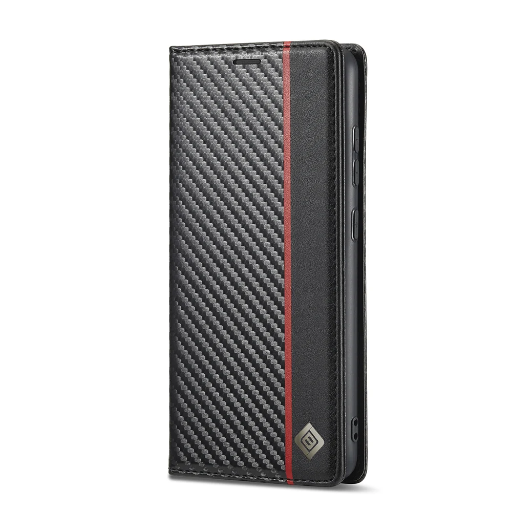 Koolstofvezel lederen tas voor Samsung Galaxy A16 A36 A56 A15 A25 A35 A55 A14 A24 A34 A35 A13 A33 A53 S25 S24 S23 Ultra FE portemonnee - afbeelding 1