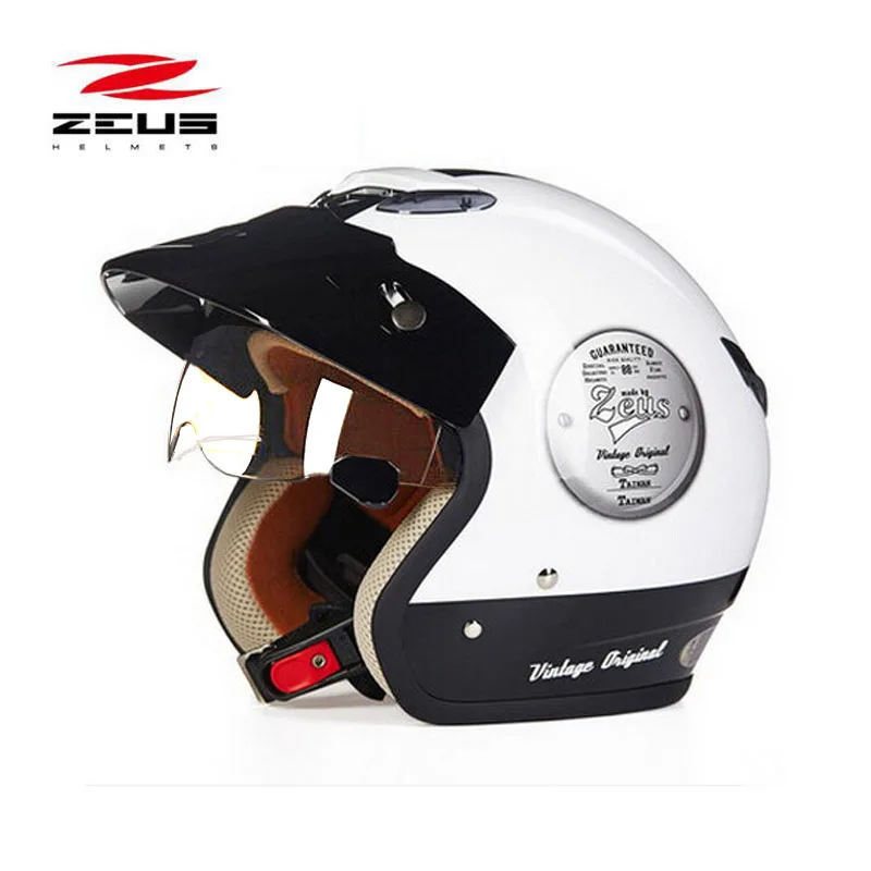 ZEUS Electric Men\'s Motorcycle Helmets Built-in lens Moto Accessories Retro Prince Motocross scooter Bicycle Helmet