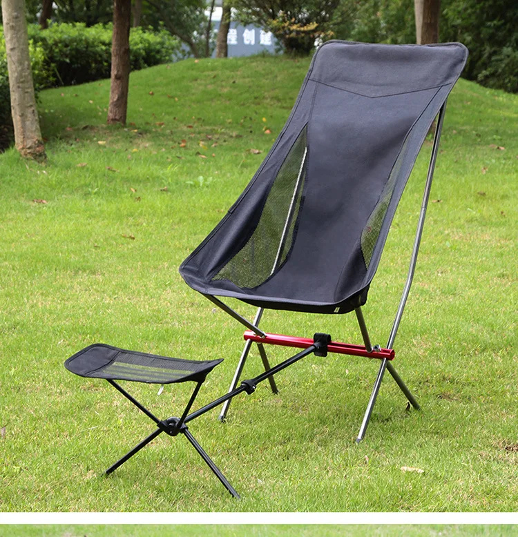 Taburete portátil plegable para exteriores, silla plegable para playa, Camping, pesca, barbacoa, silla de Camping, reposapiés reclinable