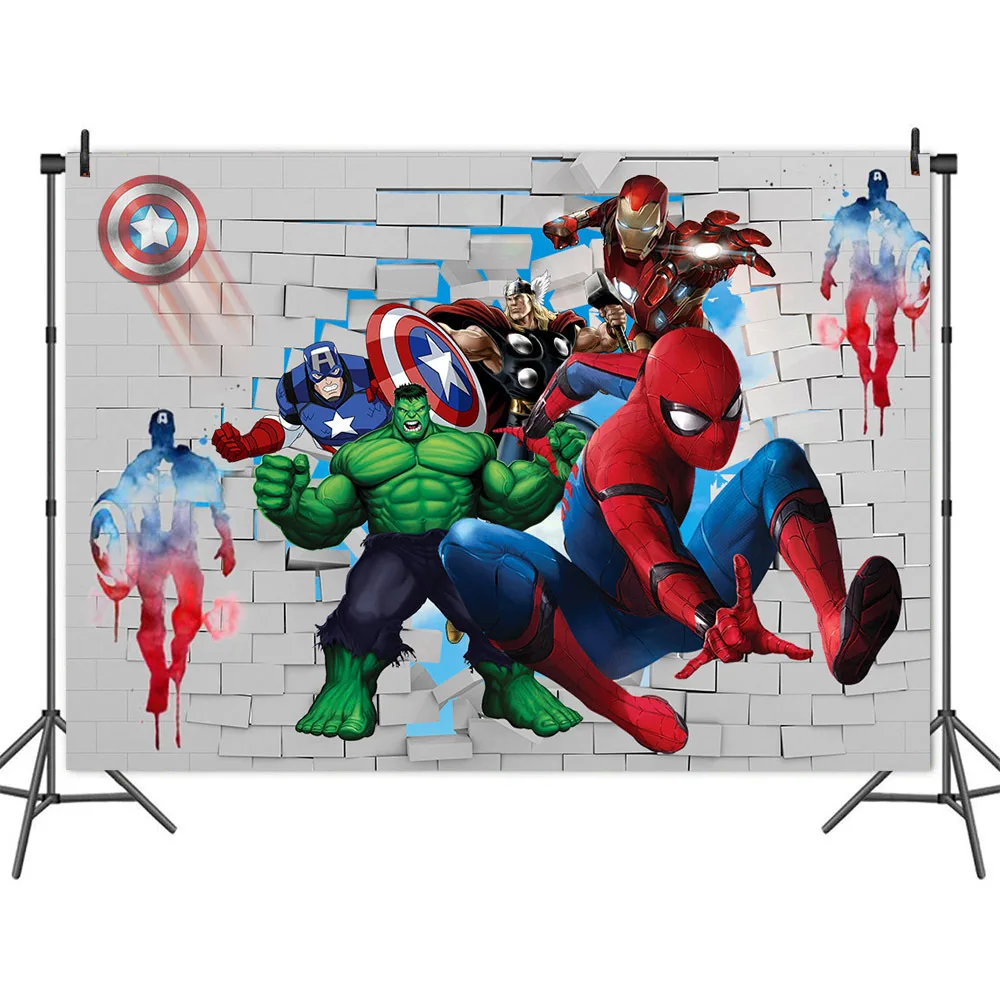 Hulk Birthday Party Backdrop Superhero Photography Background Cloth Party Decoration Kids Baby Birthday Party Supplies Banner