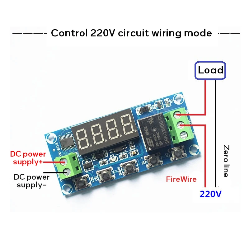 Tablero de Control de relé de tiempo de YX-SJ13, módulo de ciclo de retardo de tiempo de encendido y apagado, DC5V/12V/24V, 5A