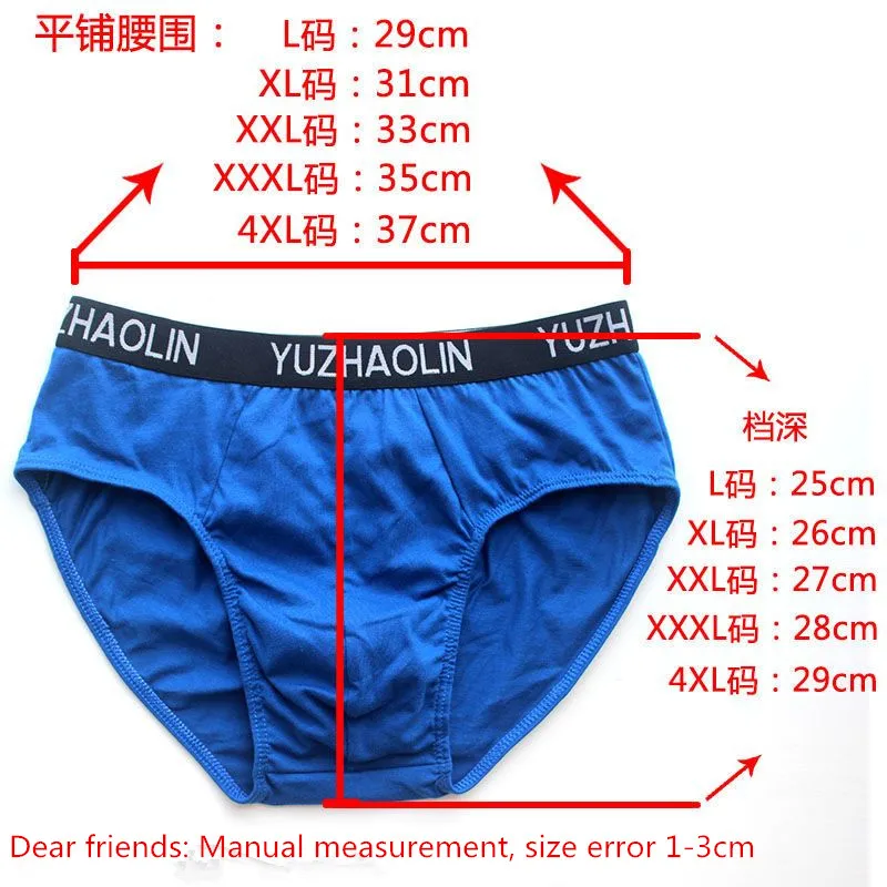 Teen briefs cotton men's underwear men's cotton mid-rise briefs fashion loose boys shorts 3/pcs