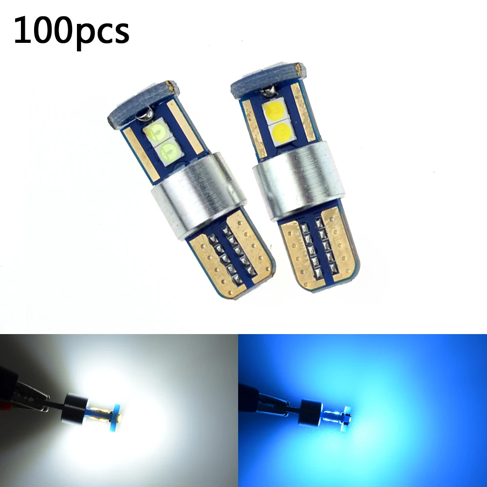 

50/1000pcs T10 LED Car Light 6SMD 3030 Marker Lamp W5W WY5W 192 501 Tail Side Bulb Wedge Parking Dome Light Canbus Auto Styling