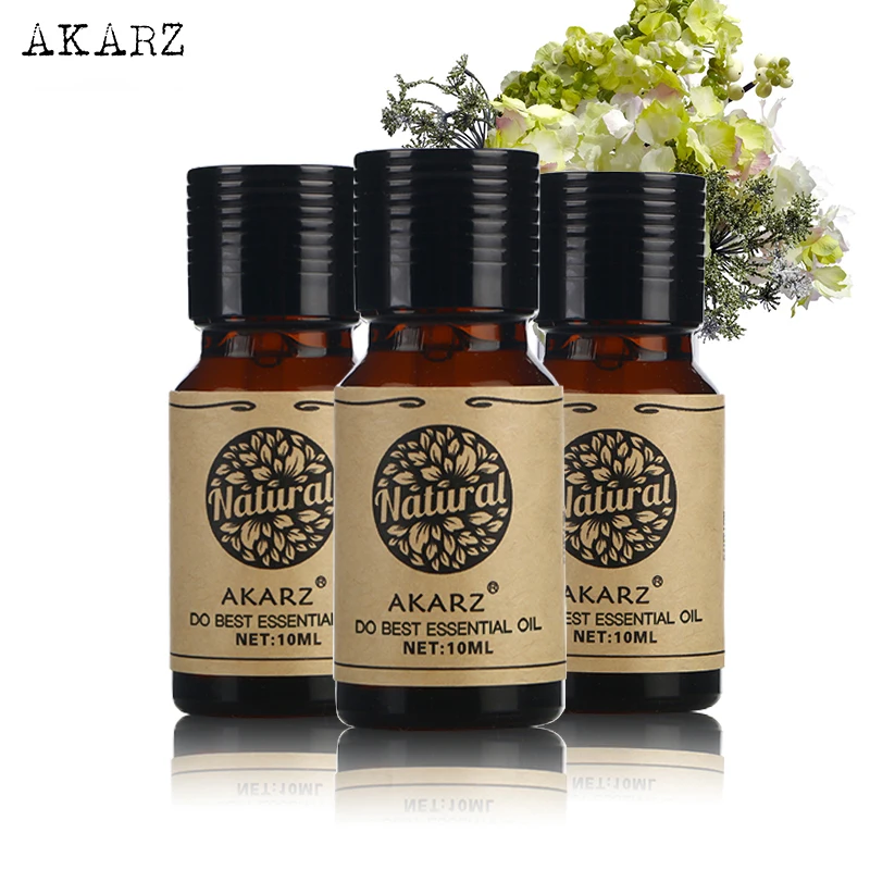 

AKARZ Pine needle Myrrh Apple essential oil sets For Skin Body Care Aromatherapy Massage Spa 10ml*3