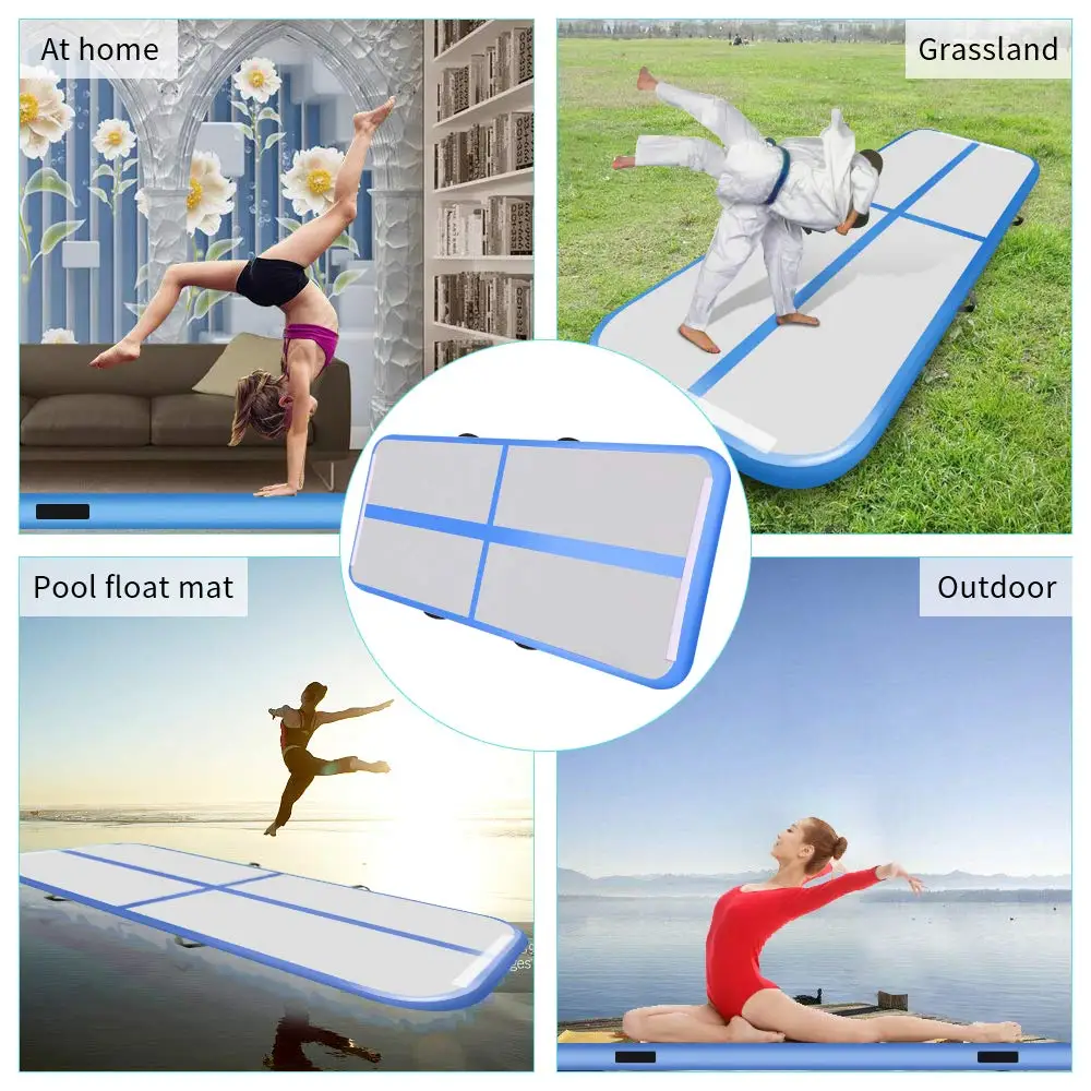 Aqpolymer-Polymère d'air pour piste de yoga gonflable, 4m, pompe gratuite, fitness, pour pom-pom girl