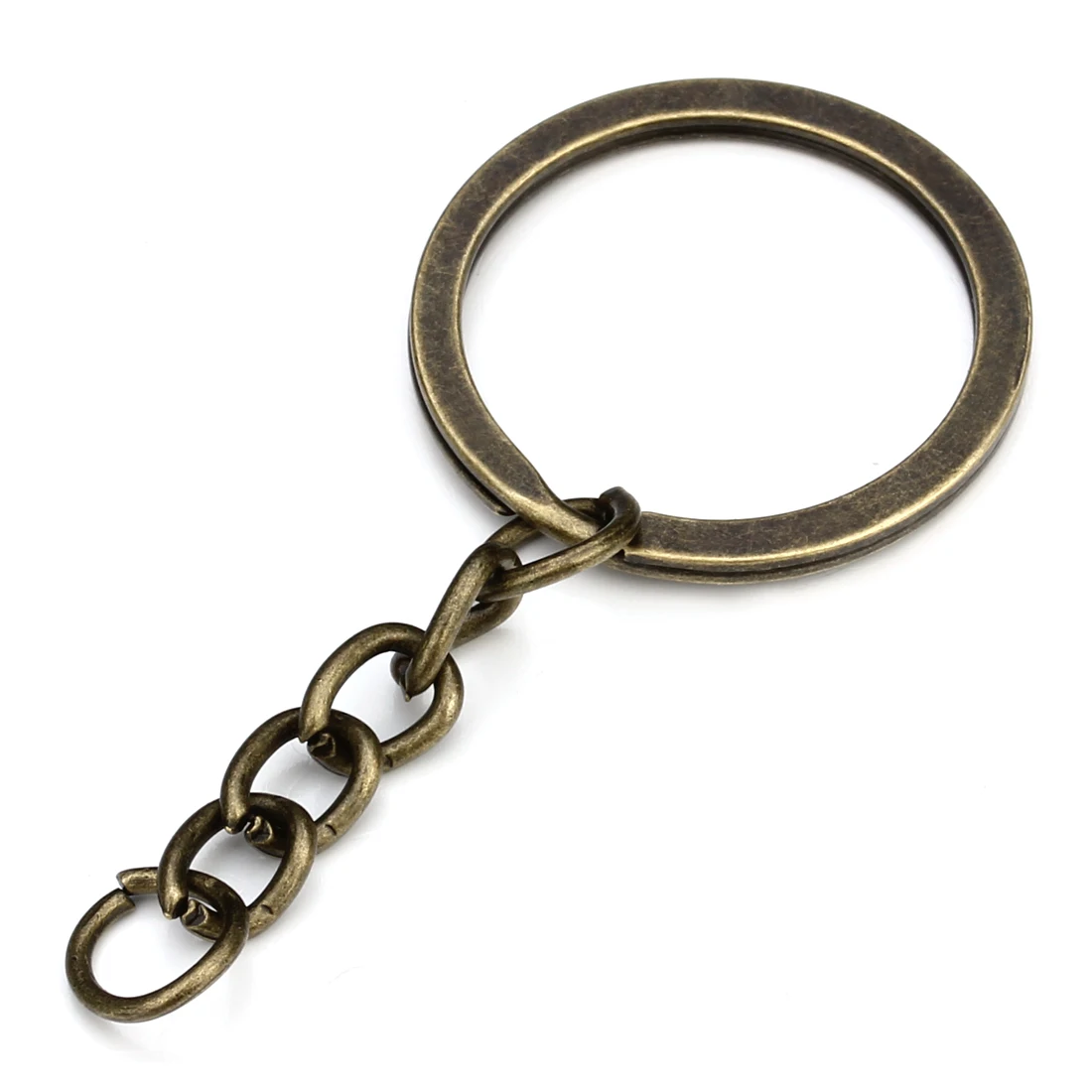 5-20 Stück Schlüsselanhänger in Goldfarbe, Schlüsselring aus Bronze oder Rhodium, 28 mm lang, runde Schlüsselringe für DIY-Schmuckherstellung, Großhandel – Detail 5