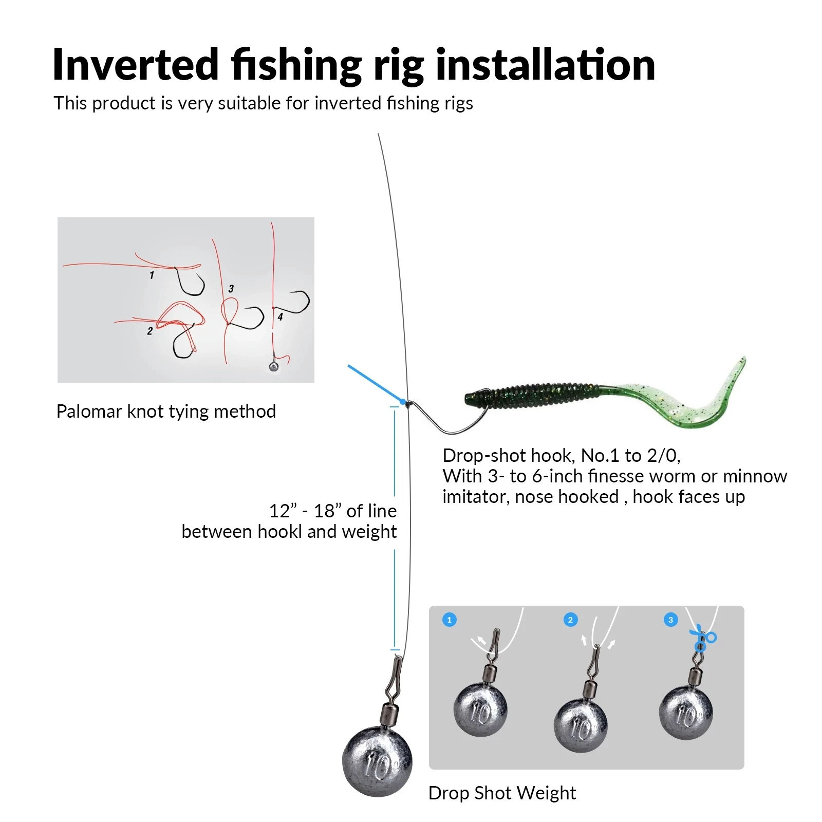 Plomos Drop Shot para pesca – Pesos diversos aparejos - imagen 2