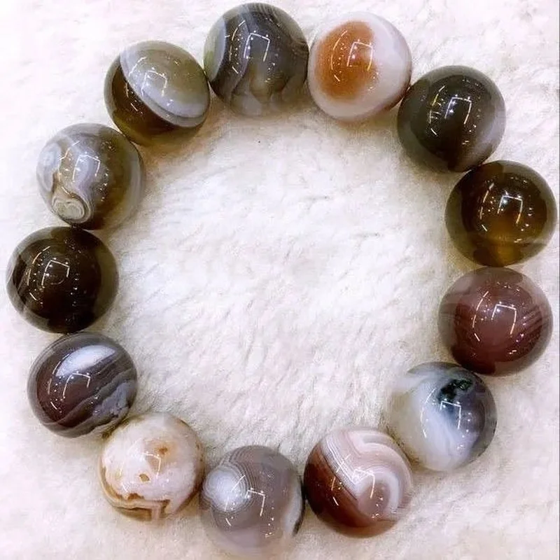 Nanjing Yuhuashi Bracelet Wrapped with Silk Agate Chalcedony Original Stone Transfer Bracelet Jewelry for Men and Women