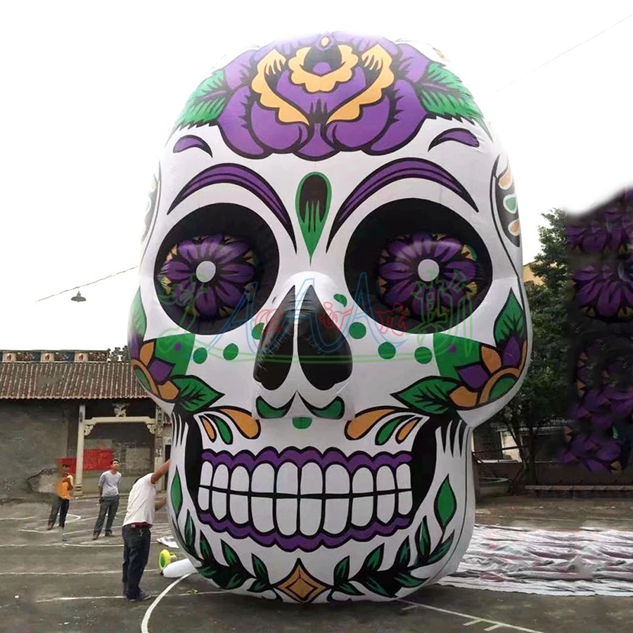 

Outdoor Tall Inflatable Skull, Halloween Painted Skull, Giant Monster for Holiday Event Decorations, High Quality, 15ft, 2021