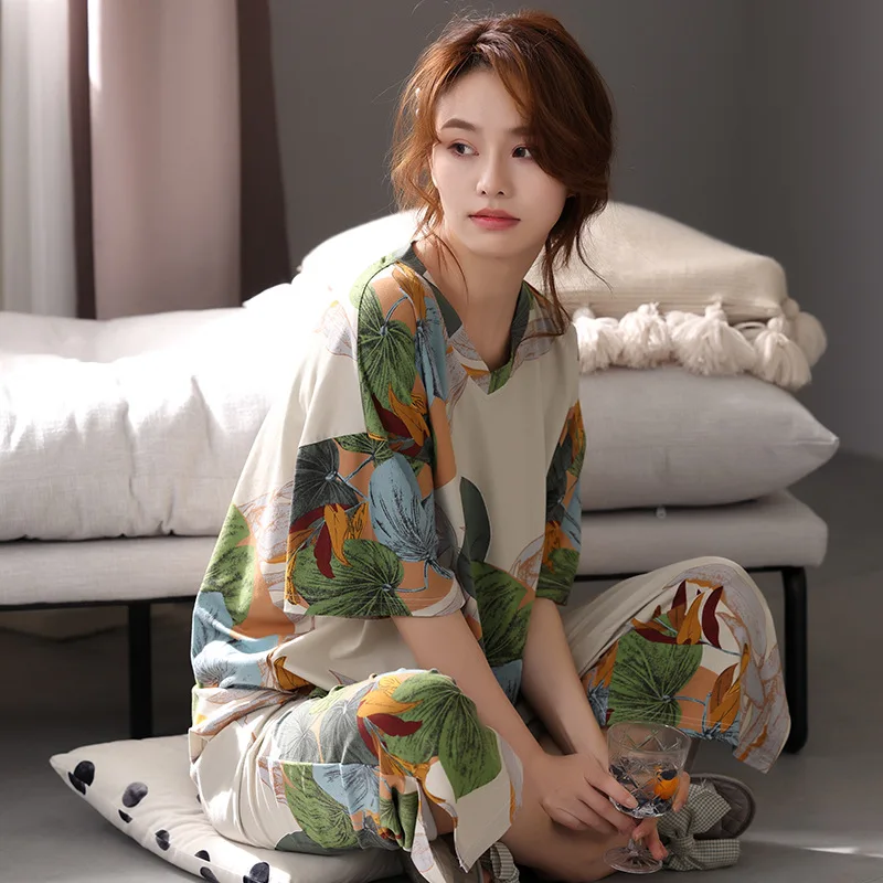 Woman's Home Clothes Pajamas For Women Pijama Sets 2 Piece Pyjamas Set 100% Soft Modal Sleepwear Female Night Suits 2021 New