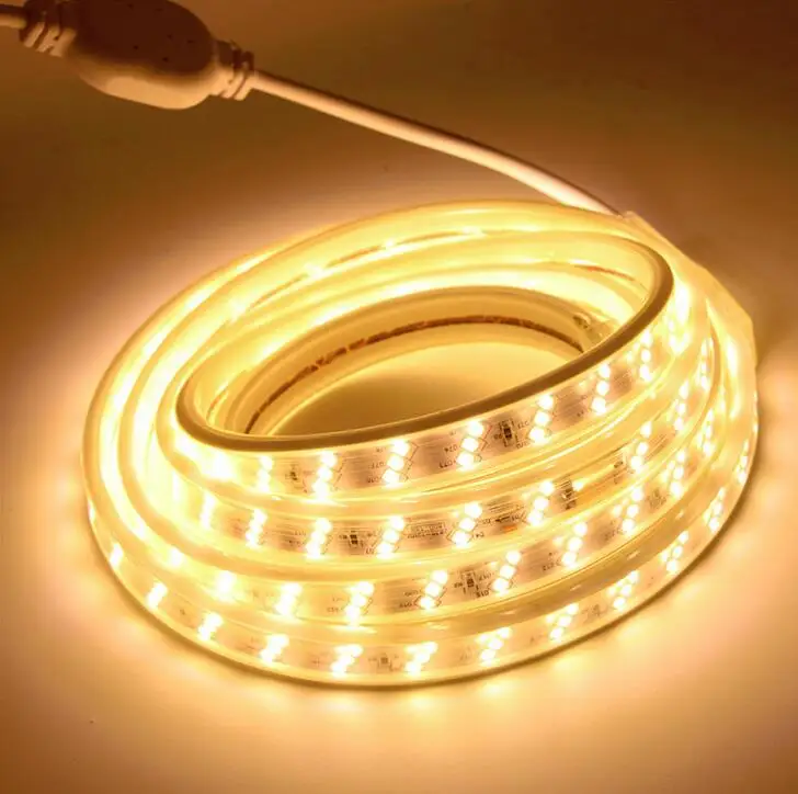 180Leds/m SMD 2835 Led Strip Light AC 220V 230V High Bright safety 1m/2m/3m/5m/10m/15m/20m/50m Warm White Waterproof Led Lights