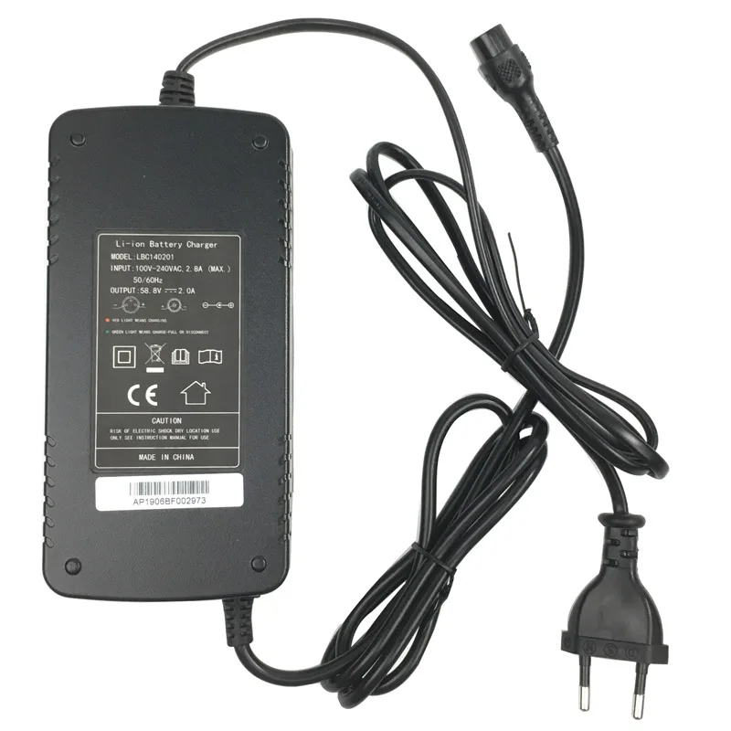 58.8V/2A Charger for 52V electric scooter e bike kick scooter loader charger with fans