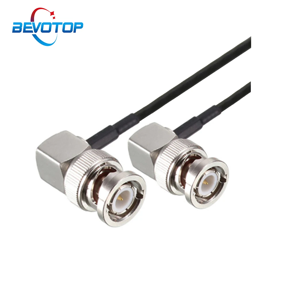 Elbow BNC Male to BNC Male Right Angle Plug RG174 Cable 50 Ohm RF Coaxial Extension Jumper Pigtail for CCTV Video Camera