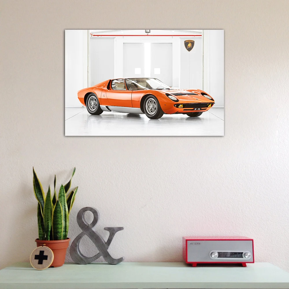 1969 Miura P400 Super Car Poster and Print Wall Art Canvas Painting Wall Picture For Living Room Decor Home Decoration