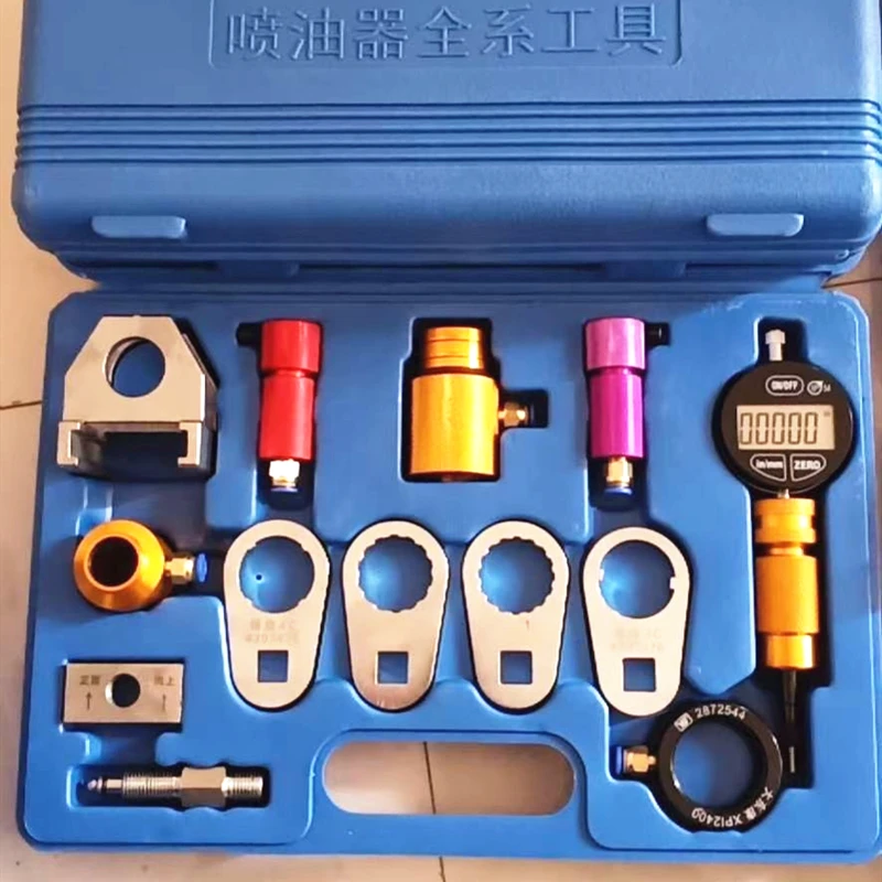 Diesel Common Rail Injector Oil Return Clamp Tool Set for Cummins Solenoid Valve Wrench 