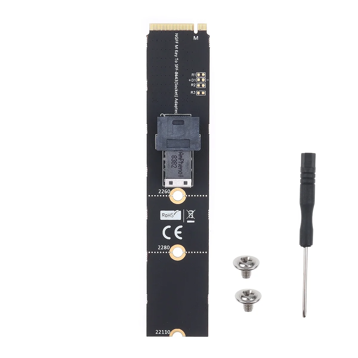 M.2 Key Module with Mini-SAS H D (SFF-8643) 36-Pin Connector for U.2 SFF-8639 NVMe SSD M2 Screw Support Intel 750 U.2