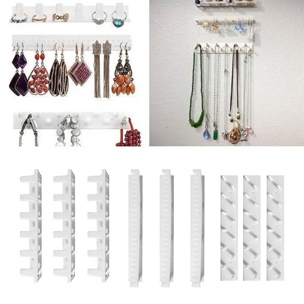 

9pcs Jewelry Display Holder Organizer Packaging Set Jewellery Rack Wall Stander Earring Necklace Sticky Hanger Hooks