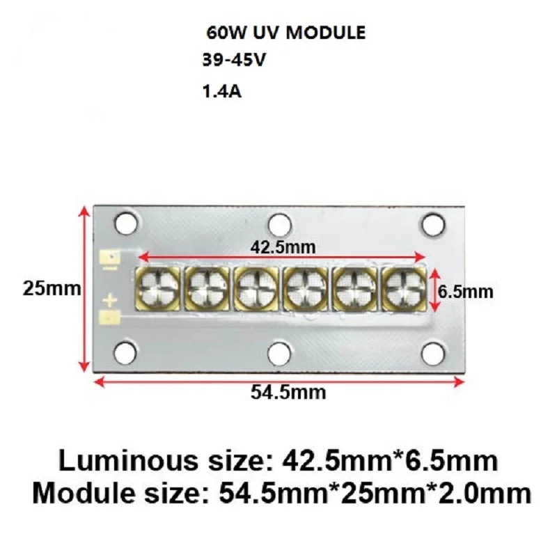 UV LED Strip Module for 3D Printing Ink Curing Jewelry Identification Banknote Verification Manicure Irradiation Amber 60W Lamp