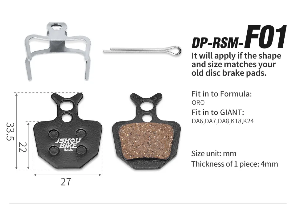 JSHOUBIKE Fahrrad-Bremsbeläge, halbmetallisch, für SHIMANO, SRAM, AVID, HAYES, Magura, Fahrradteile, Bremsbeläge, Fahrradzubehör. – Detail 15