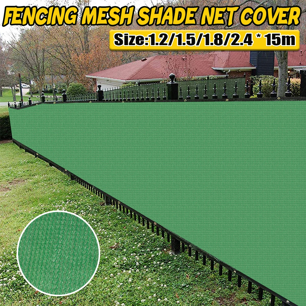 15M Outdoor Sun Shelter Privacy Screen Fence Heavy Duty Fencing Mesh Shade Net Cover for Wall Garden Yard Backyard