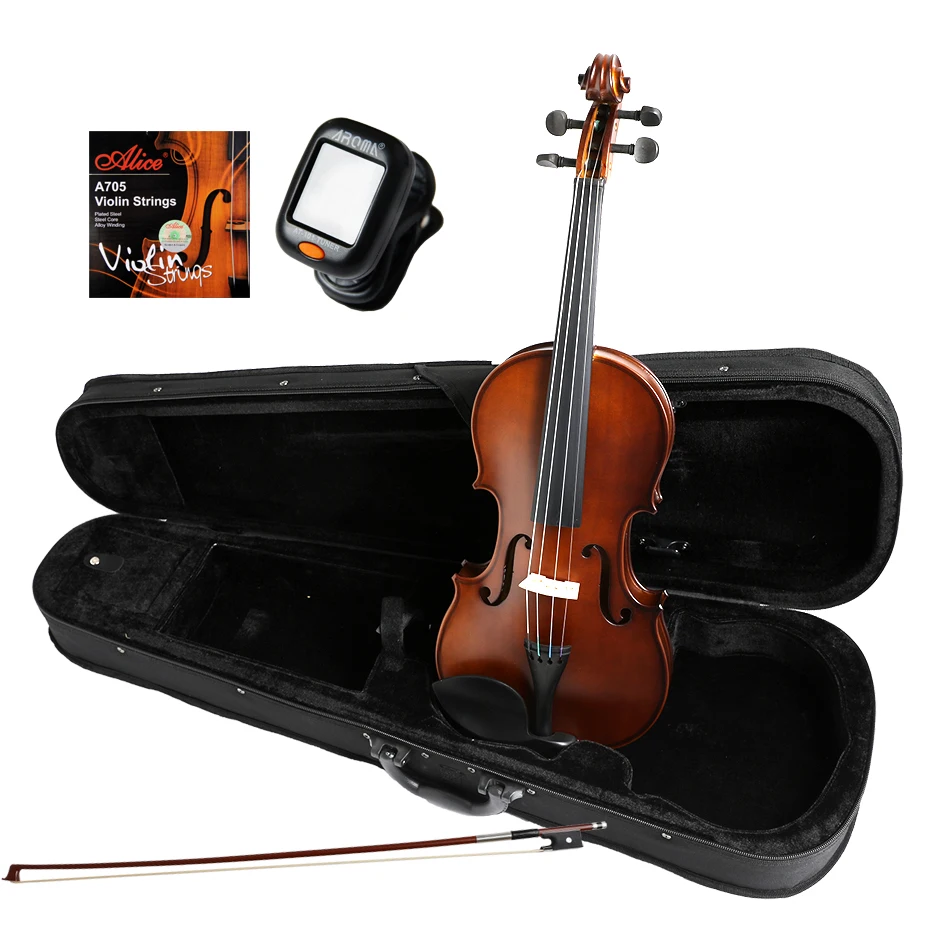 BATESMUSIC VS006 Hand-craft Advanced Violin Full Size 4/4 ith Tuner ALICE Strings Bow and Case