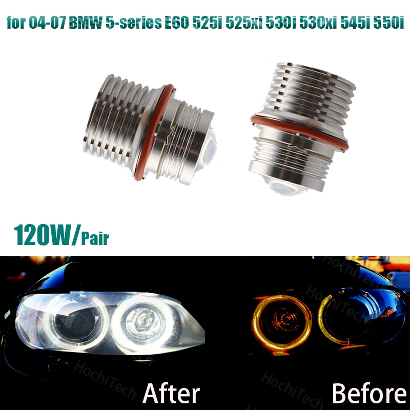 

2 шт. 120 Вт лампочки для BMW 5-й серии 04-07 E60 525i 525xi 530i 530xi 545i 550i Angel Eyes Light LED Light Аксессуары