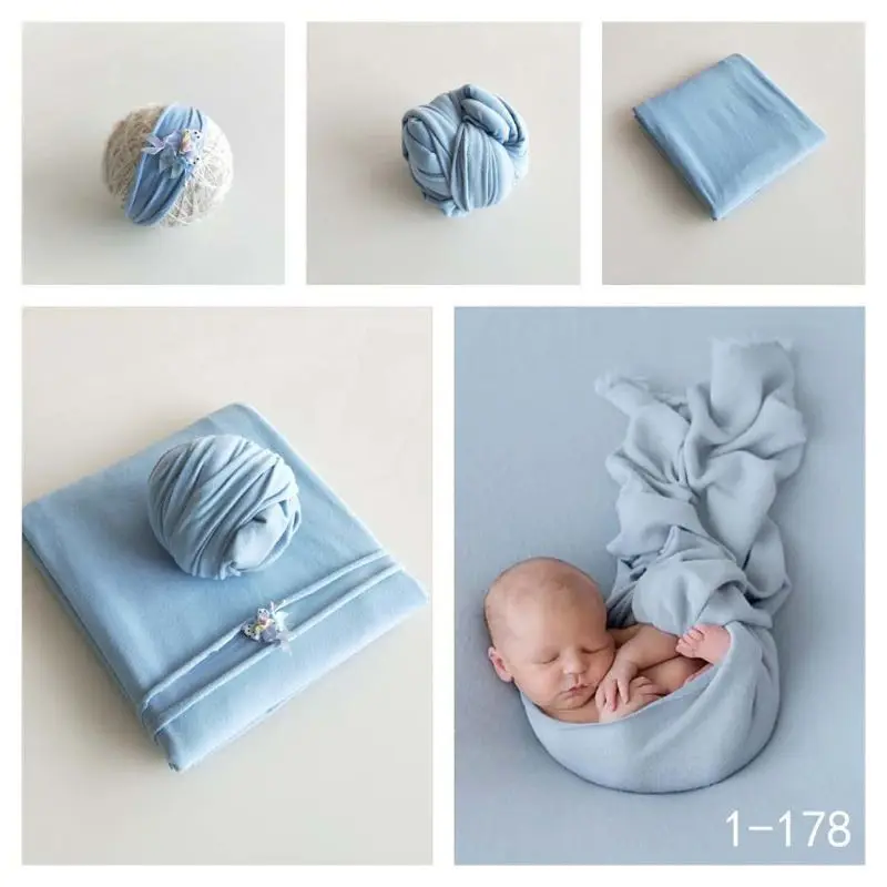 2 Pcs Newborn Photography Props Baby Wraps Blanket Photo Shooting Accessories P31B