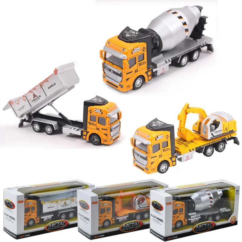 

1/48 19cm Alloy Metal Engineering Truck Mixer Dumper Excavator Model Toy