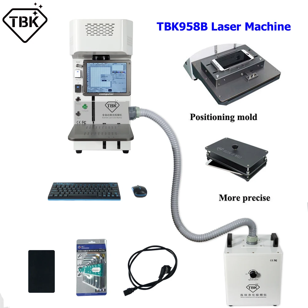 Imagem -03 - Tbk-máquina de Laser de Remoção de Vidro Traseiro do Telefone Móvel Separador de Tela Reparo com Extrator 958b 958 12 11 Pro Max xs 8