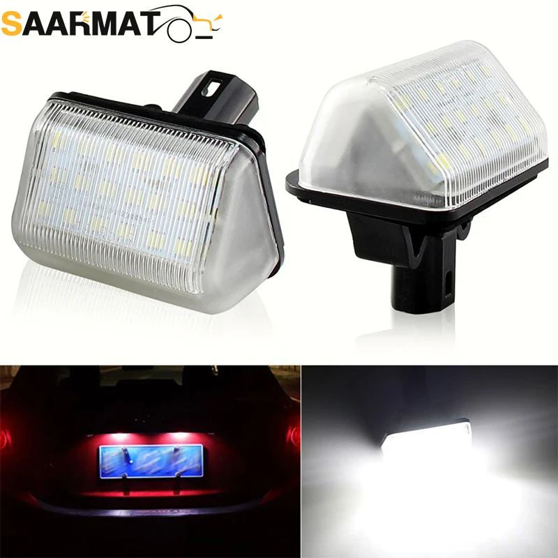 2pcs White No Error LED License Plate Lights for Mazda CX-5 CX-7 Mazda Speed 6 Mazda 6 Sedan GY GJ GH GG