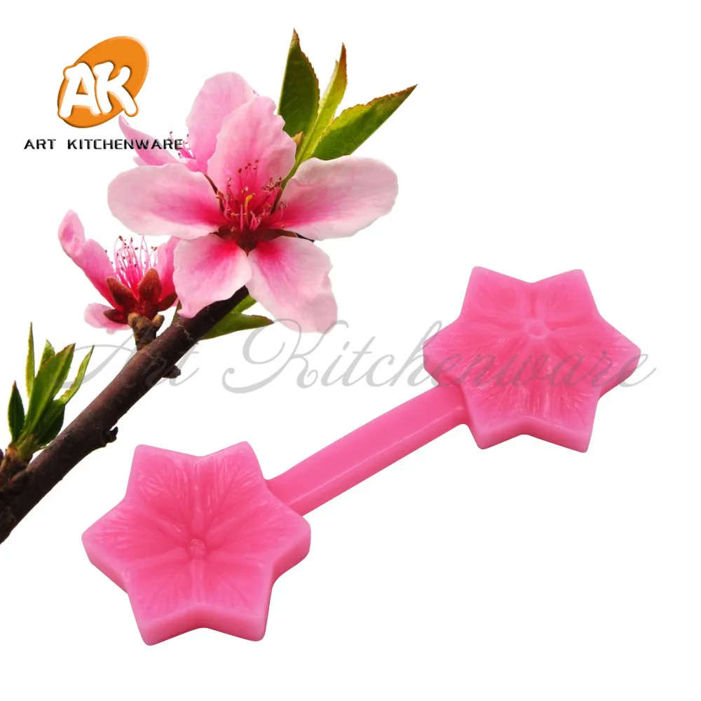 2Pcs Set Mini Six-pointed Star Pattern Veiner Mould Fondant Cake Decorating Tool Set Fondant Mold Baking Tool