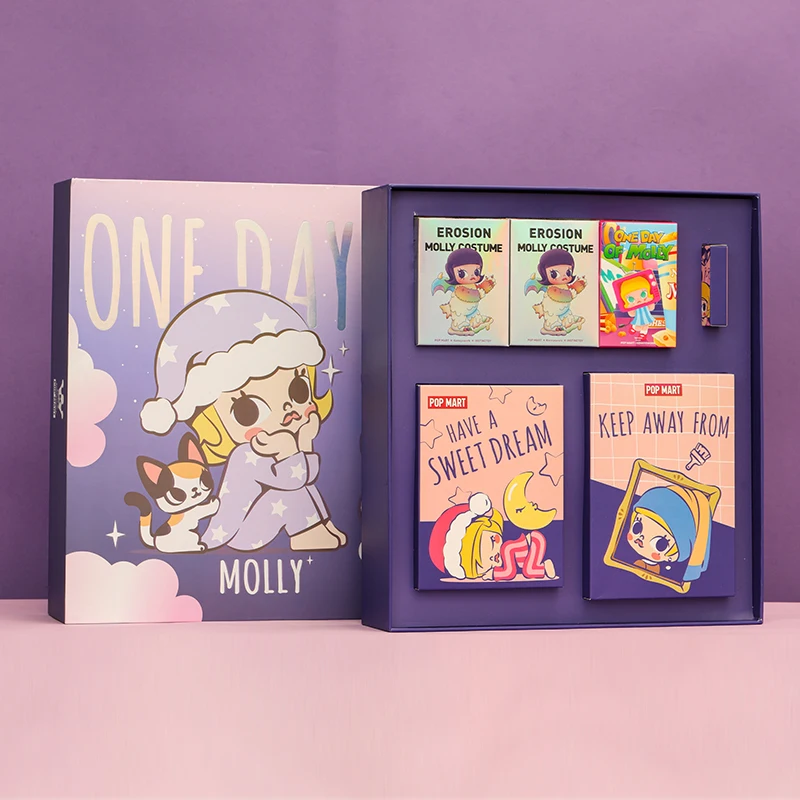 POP MART Molly Figuras De Ação, Caixa De Presente Surpresa, Brinquedo Bonito Colecionável