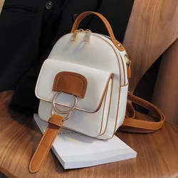 2022 New Women's Small Backpacks Fashion PU Leather Backpack Trend Shoulders Bag Korean Version College Wind Girl Youth Backpack