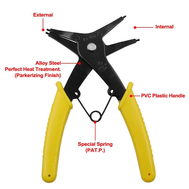 2 in 1 Snap Ring Plier 4 Way Type Circlip Pliers  Multifunctional  Hand Tool