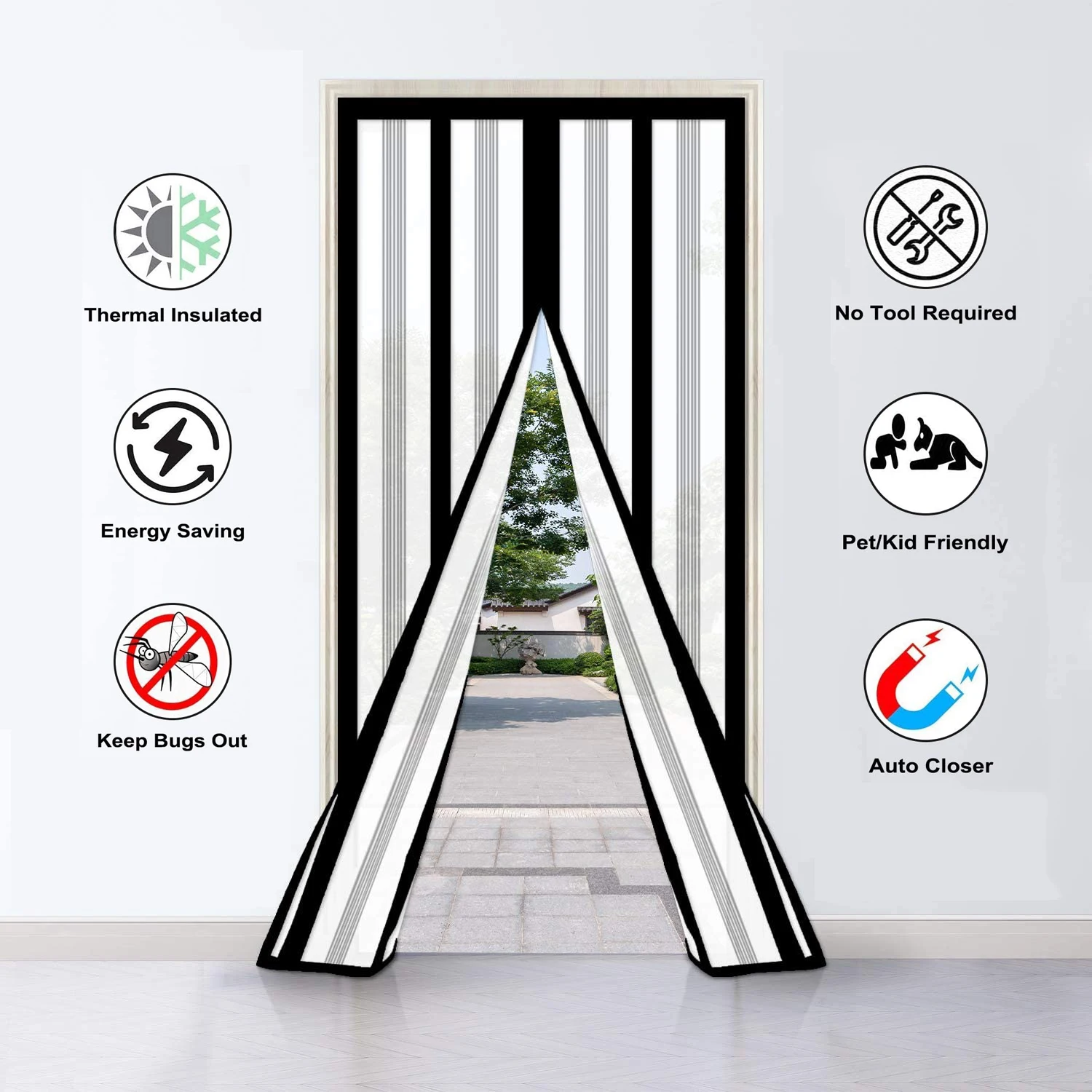 Winter Warm Windproof Thicken PEVA Air Conditioning Curtain Heat Insulation Curtain Anti Mosquito Insect Fly Bugs Door Curtain