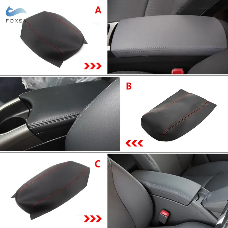 Soft Leather Armrest Cover For Toyota Prius 2004 - 2012 2013 2014 2015 Car Center Control Armrest Box Skin Cover Sticker Trim