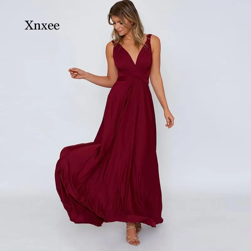 Summer Sexy Women Multiway Wrap Convertible Beach Maxi Club Dress Bandage Long Dresses Party Bridesmaids Infinity Robe Longue