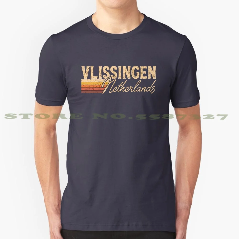 Vlissingen The Netherlands 100% Cotton T-Shirt Vlissingen Netherlands Holland 1970S Vintage Retro Souvenir Vacation Distressed