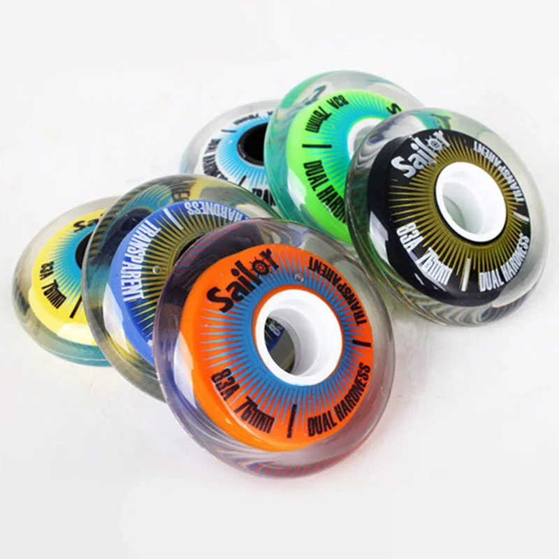 Original Sailor Inline Skates Transparent Wheel 83A FSK Slalom Braking Punny Roller Skates Wheels For SEBA RB [72mm 76mm 80mm]