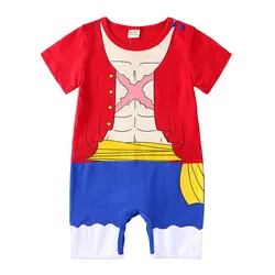 0-24M Baby Boy Clothes Akatsuki Zoro Print Babysuit Toddler Romper Summer Pullover Kawaii Infant Stuff Girls Boys Pajamas Onesie