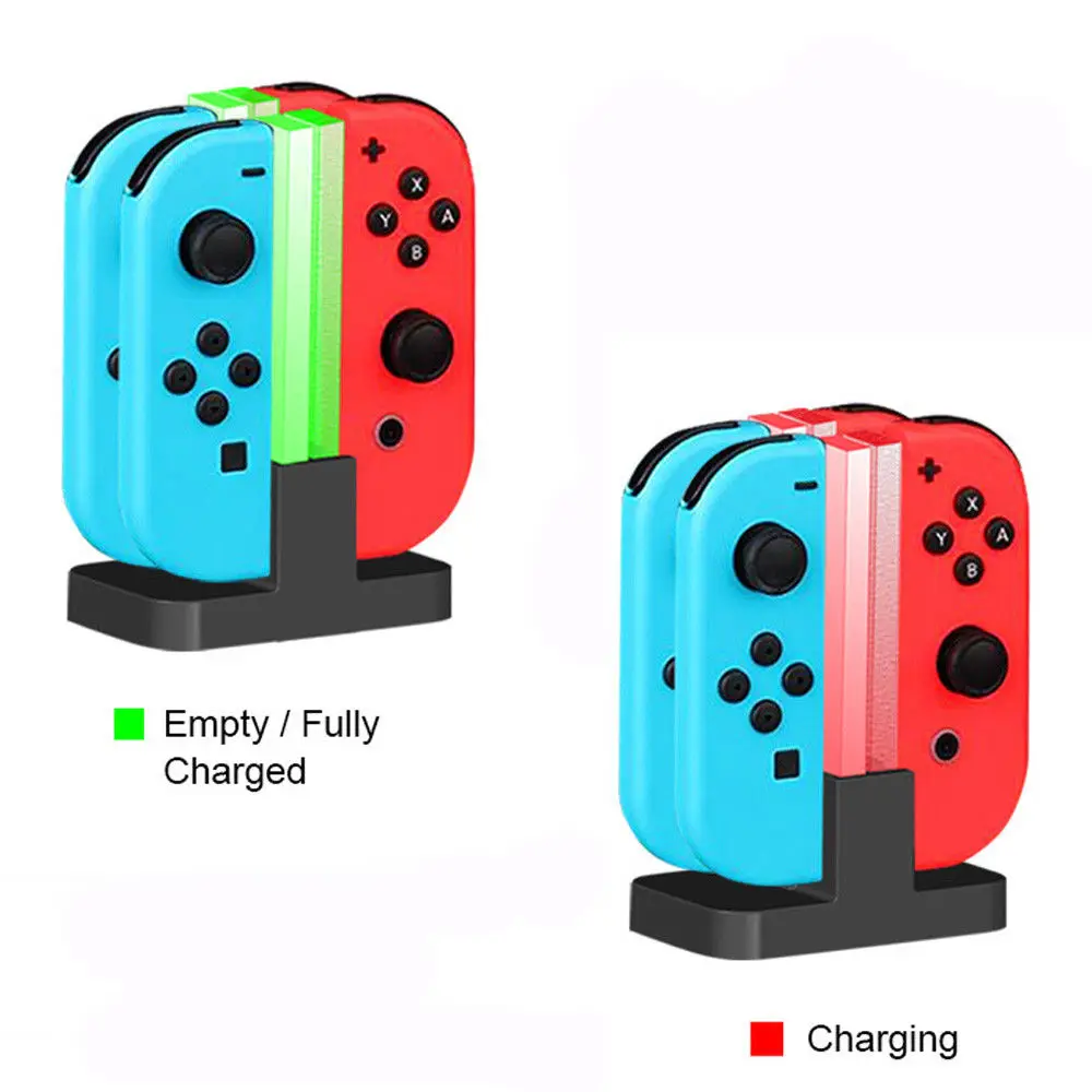 4 Ports 5V ABS Controller Charger Charging Adaptor Docking Station Replacement For Nintendo Switch Joy-Con LED Supplies