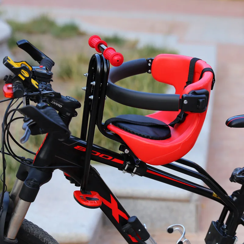 Mountain Bike Seat Child Safety Seat Kid Bicycle Front Chair MTB Safety Seat With Backrest Footrest Children Safety Bicycle Seat