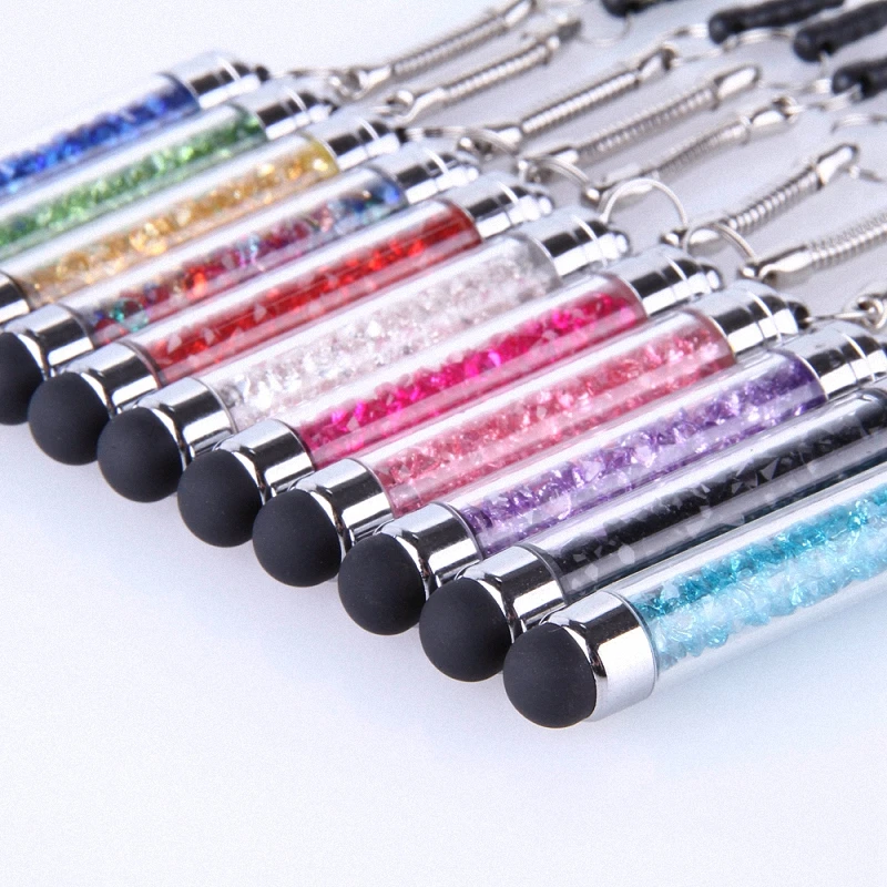 10pcs/Pack Luxury Crystal Universal Mini Touch Screen Pen Kawaii Gift For All Iphone ,Tablet PC ,Laptop Universal Stylus Pen