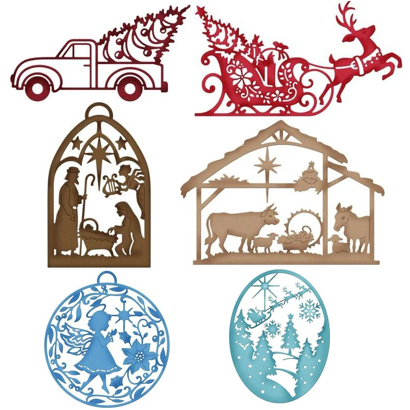 Metal Cutting Die Suitable For Christmas DIY Scrapbook 3D Greeting Card Making Embossing Creative House Car Girl Animal 2021 NEW