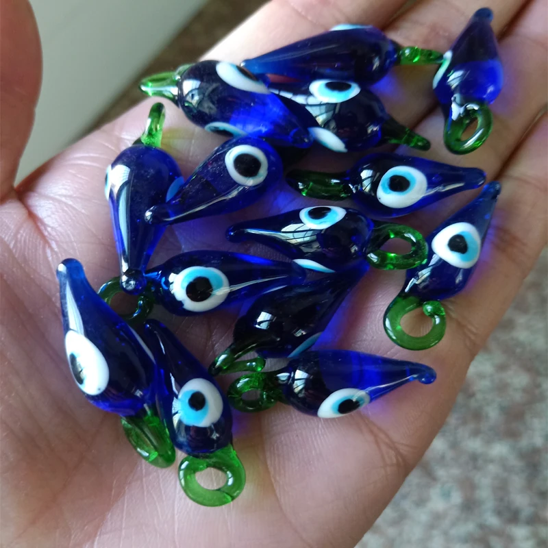 10pcs About 30mm Red Pepper Eye Lampwork Beads Pendant Fashion Handmade Lampwork Pendants For Necklace Bracelet Earring DIY