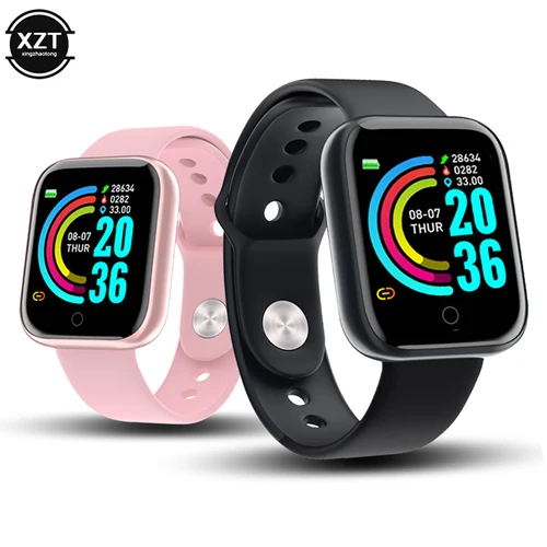 Monitor de salud reloj inteligente Y68 hombres relojes deportivos mujeres Fitness Tracker pulsera pasos calorías Bluetooth reloj de pulsera D20