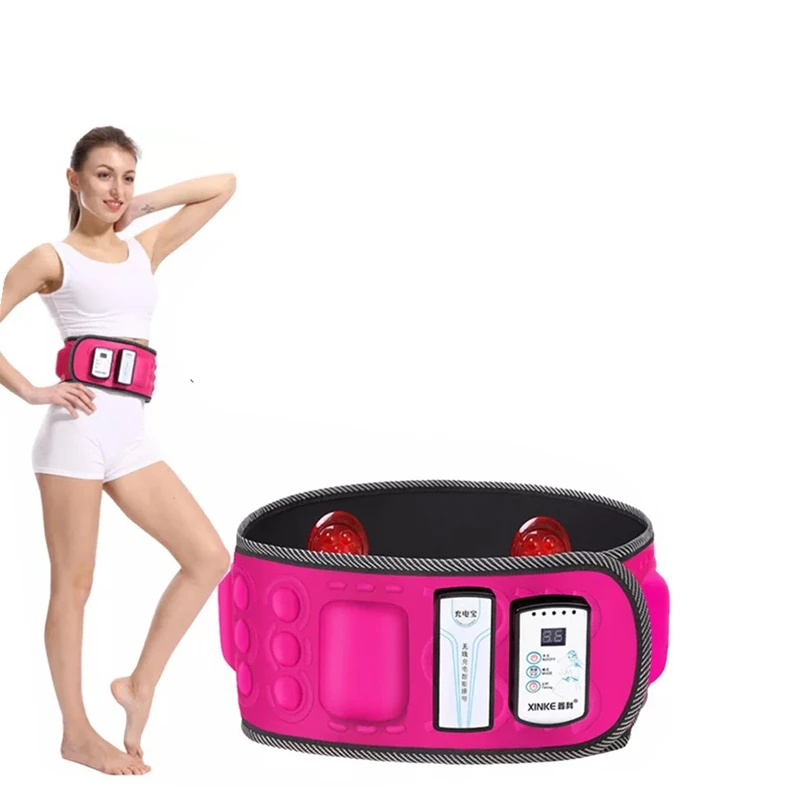 Rechargeable Powerful 7 Motors Heating Belly Fat Slimming Massage Belt Waist Lumbar Spine Support Abdominal Muscle Training Band