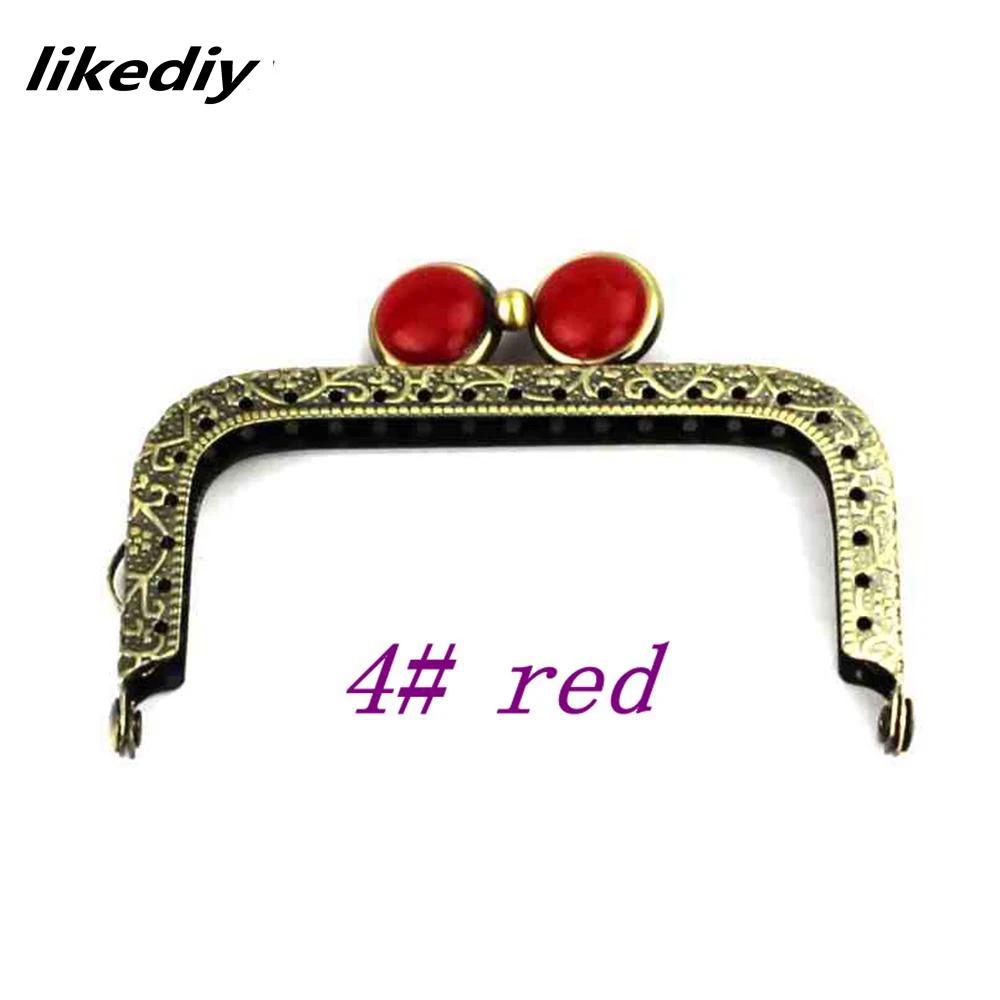 10 Pcs/Lot 8.5 CM Square Antique Bronze Flat Bead Metal Purse Frame Kiss Clasp Bag Accessory
