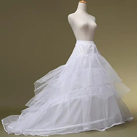 Sottoveste a sirena 3 strati crinolina sottoveste sottogonna lunghezza del pavimento abito da festa abito da sposa per donna bianco