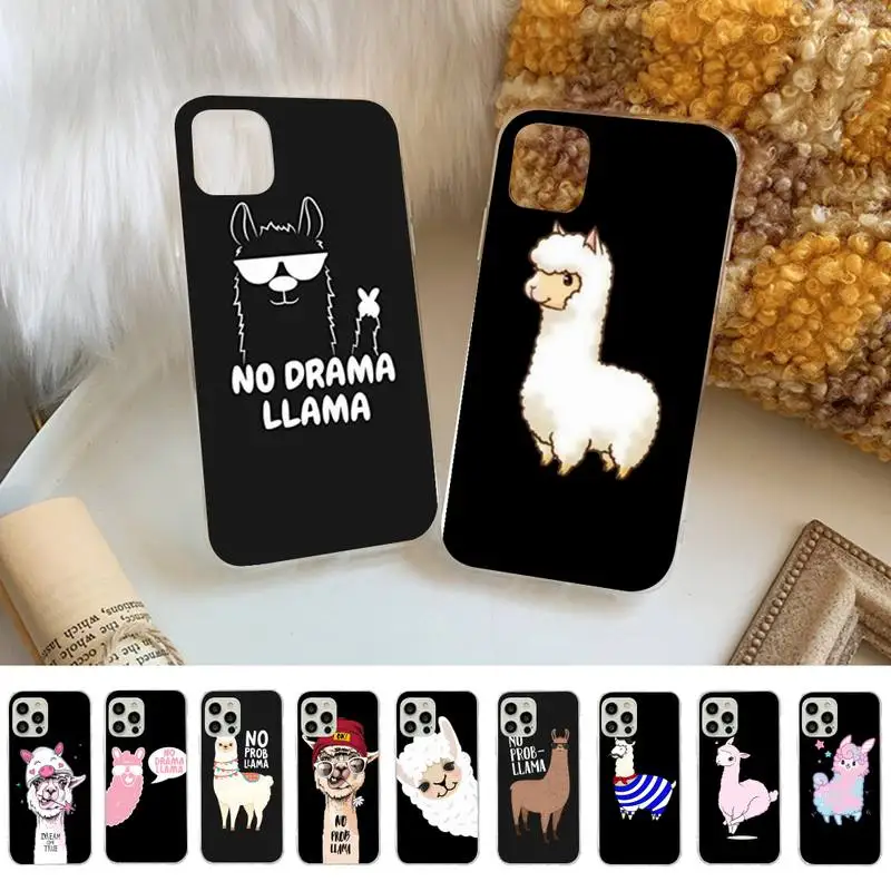 Cute Cartoon Alpaca Llama Phone Case for iphone 13 8 7 6S Plus X 5S SE 2020 XR 11 12 mini pro XS MAX